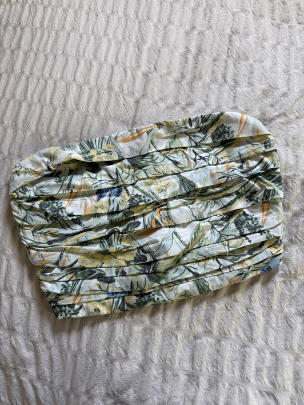 Abercrombie - Printed Tube Top in Green and Yellow